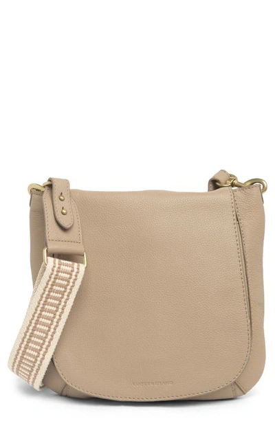 Shop Lucky Brand Jani Pebbled Leather Large Crossbody Bag In Dune Pebbled Leather