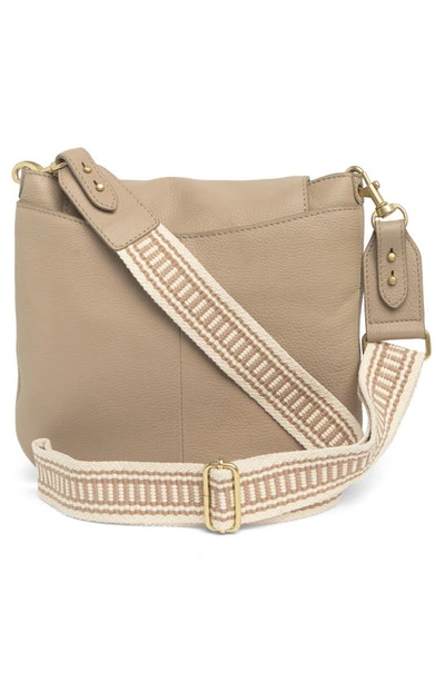 Shop Lucky Brand Jani Pebbled Leather Large Crossbody Bag In Dune Pebbled Leather