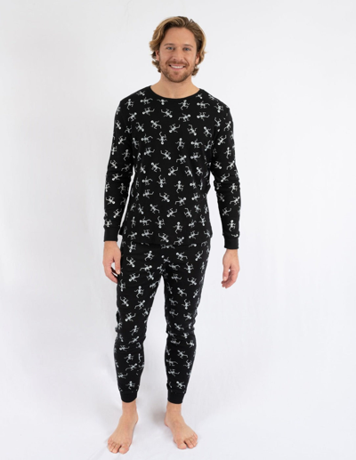 Shop Leveret Men's Halloween Pajamas In Black