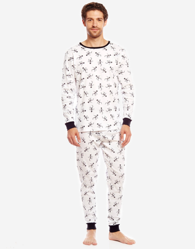 Shop Leveret Men's Halloween Pajamas In White