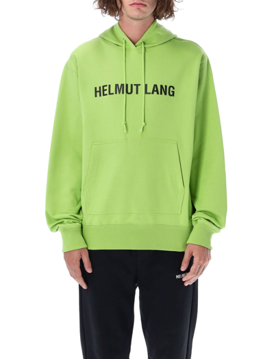 Shop Helmut Lang Core Logo Hoodie In Green Lime