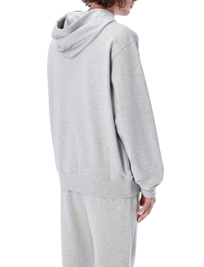 Shop Helmut Lang Core Logo Hoodie In Grey Melange