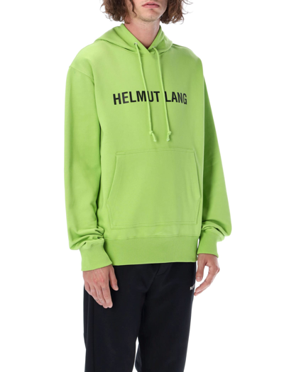 Shop Helmut Lang Core Logo Hoodie In Green Lime