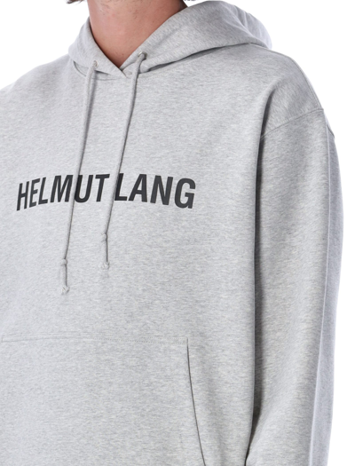Shop Helmut Lang Core Logo Hoodie In Grey Melange