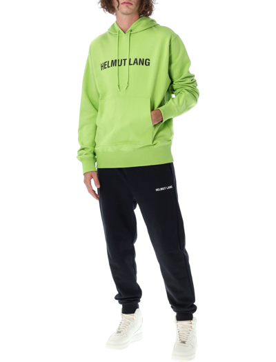 Shop Helmut Lang Core Logo Hoodie In Green Lime