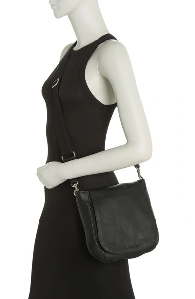 Shop Lucky Brand Jani Pebbled Leather Large Crossbody Bag In Black