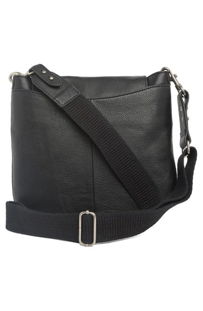 Shop Lucky Brand Jani Pebbled Leather Large Crossbody Bag In Black