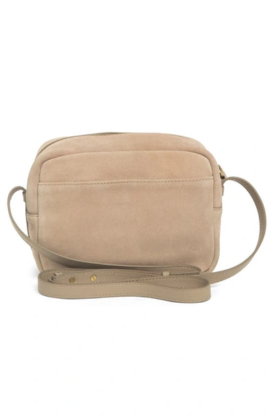 Shop Lucky Brand Crossbody Bag In Dune Suede/ Pebbled Leather