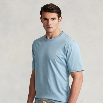 Shop Polo Ralph Lauren Jersey Crewneck T-shirt In Blue Note