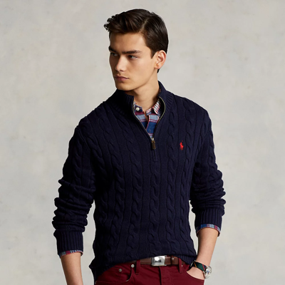 Polo Ralph Lauren Pullover Zip Clothing In Hunter Navy