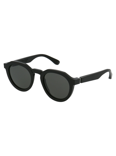 Shop Mykita Sunglasses In 812 Raw Black | Dark Grey Solid