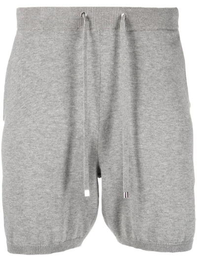 Shop Ron Dorff Ribbed-knit Cotton-cashmere Shorts In Grey