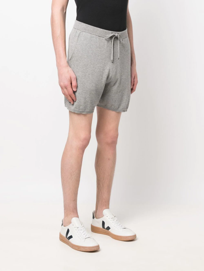 Shop Ron Dorff Ribbed-knit Cotton-cashmere Shorts In Grey