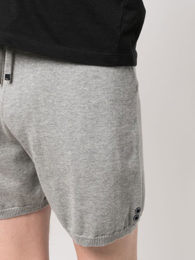 Shop Ron Dorff Ribbed-knit Cotton-cashmere Shorts In Grey