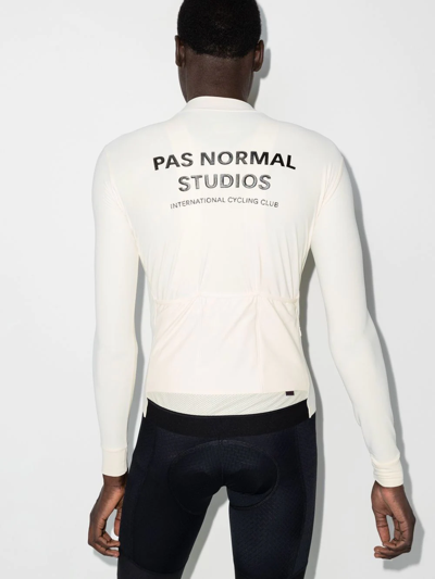Shop Pas Normal Studios Mechanism Long-sleeve Cycling Jersey In White