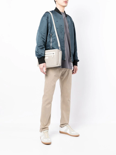 Shop Emporio Armani Contrast-trimmed Shoulder Bag In White
