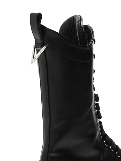 Shop Attico Selene Lace-up Ankle Boots In Black