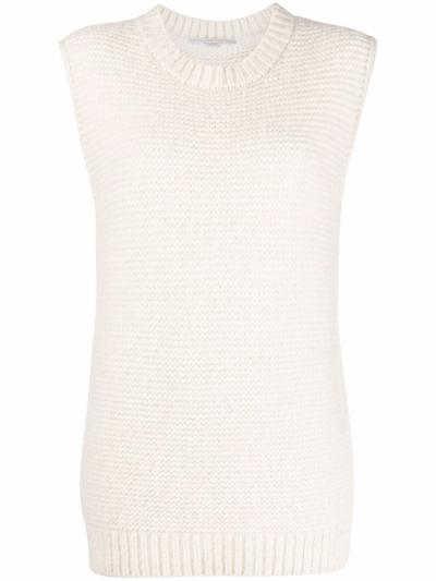 Shop Stella Mccartney Crew-neck Knitted Vest In White