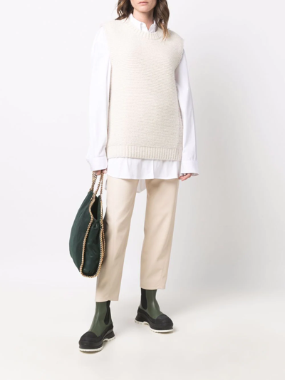 Shop Stella Mccartney Crew-neck Knitted Vest In White