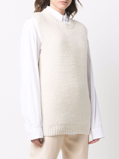 Shop Stella Mccartney Crew-neck Knitted Vest In White