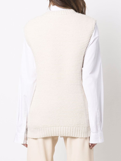 Shop Stella Mccartney Crew-neck Knitted Vest In White