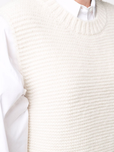 Shop Stella Mccartney Crew-neck Knitted Vest In White