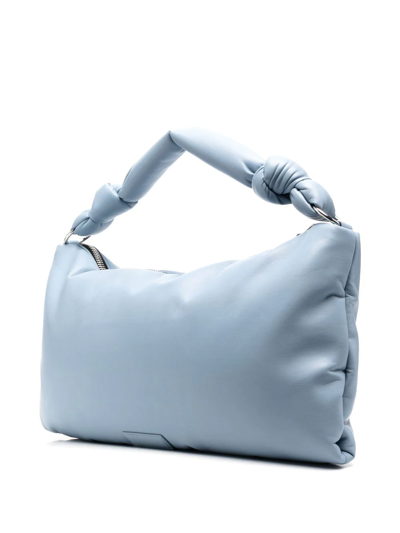 Shop Karl Lagerfeld K/knotted Medium Padded Shoulder Bag In Blue