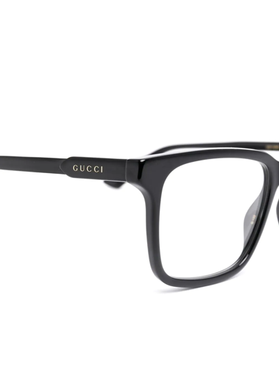 Gucci Logo Square-frame Glasses In Black