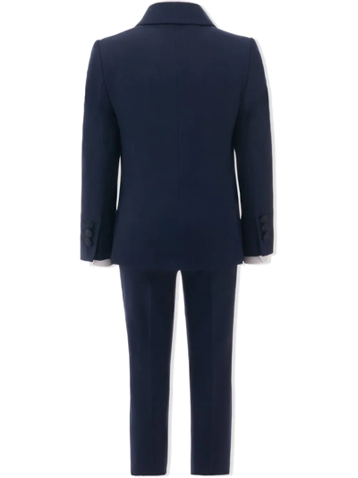 Shop Moustache Peak Lapel Suit Set In Blue