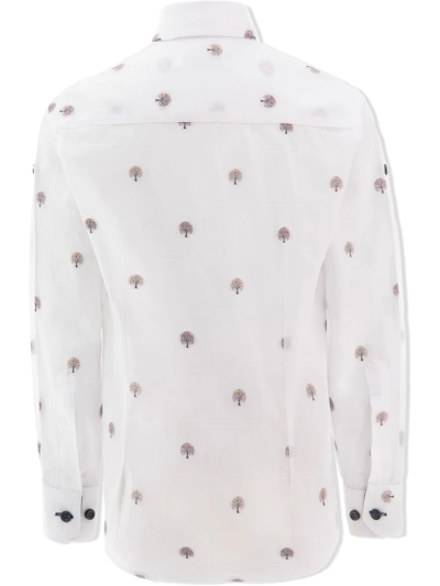 Moustache Palm Tree-print Organic Cotton Shirt In White