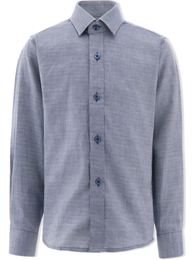 Shop Moustache Oxford Organic Cotton Dress Shirt In Blue