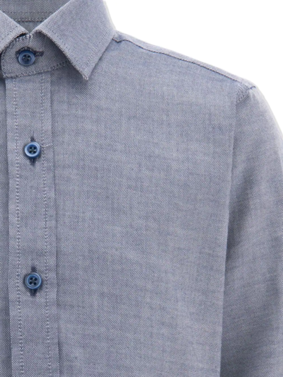 Moustache Navy Oxford Dress Shirt In Blue