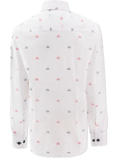 Moustache Palm Tree-print Organic Cotton Shirt In White