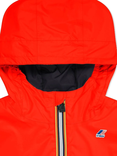 Shop K-way Hooded Rain Jacket In Red