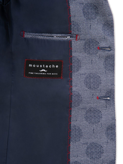 Shop Moustache Polka-dot Cotton Blazer In Blue