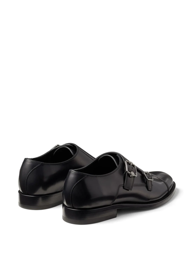 Shop Jimmy Choo Finnion Monk Shoes In Black