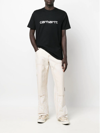 Carhartt Logo-print Crew-neck T-shirt In Black