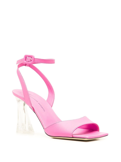 Shop Giuseppe Zanotti Transparent-heel Strappy Sandals In Pink