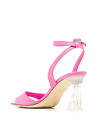 Shop Giuseppe Zanotti Transparent-heel Strappy Sandals In Pink