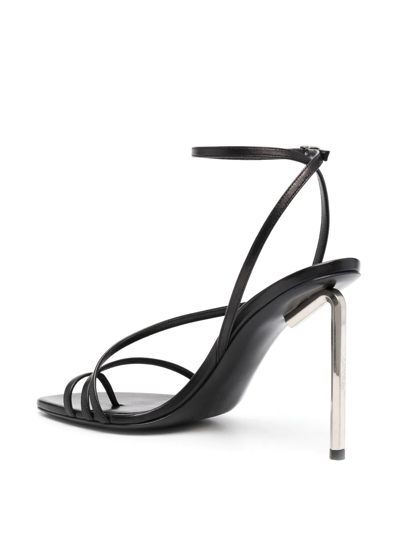 Off-white 110mm Allen Leather Thong Sandals In Black