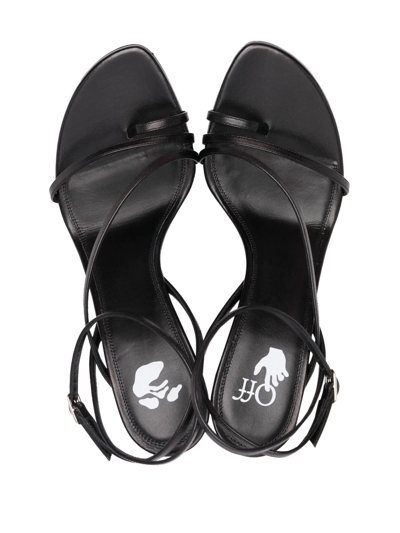 Off-white 110mm Allen Leather Thong Sandals In Black