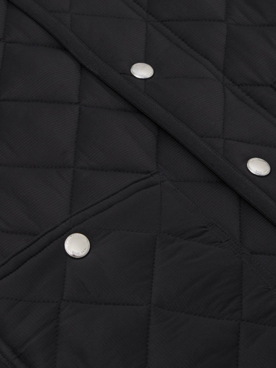 Shop Burberry Diamond-quilted Hooded Jacket In Black