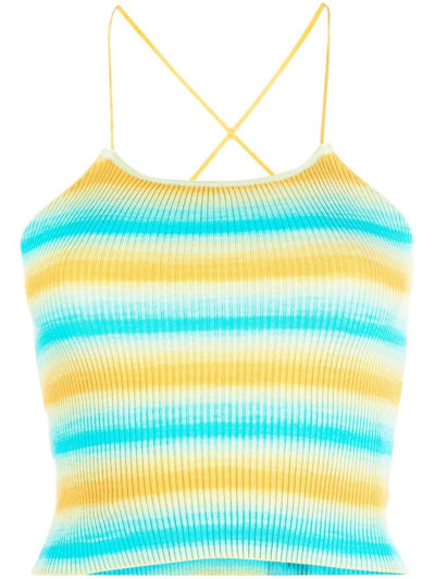 Shop Paloma Wool Striped Ribbed Tank Top In Blue