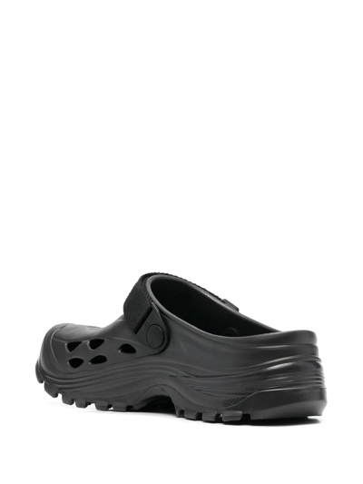 Shop Suicoke Mok Logo Patch Sandals In Black