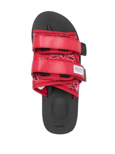 Shop Suicoke Moto-cab Logo Patch Slides In Red