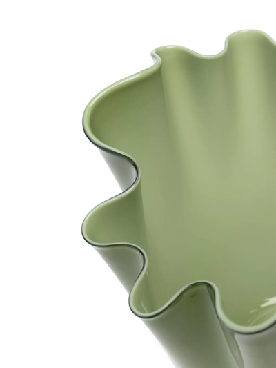 Venini Sculptural Glass Vase In Green