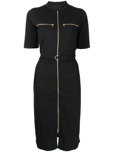 Shop Agnès B. Handy Zippered Midi Dress In Black