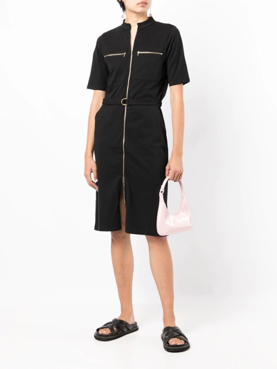 Shop Agnès B. Handy Zippered Midi Dress In Black