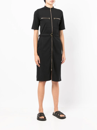 Shop Agnès B. Handy Zippered Midi Dress In Black