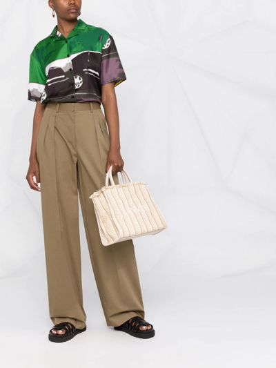 Lanvin In & Out Herringbone Tote Bag In Neutrals